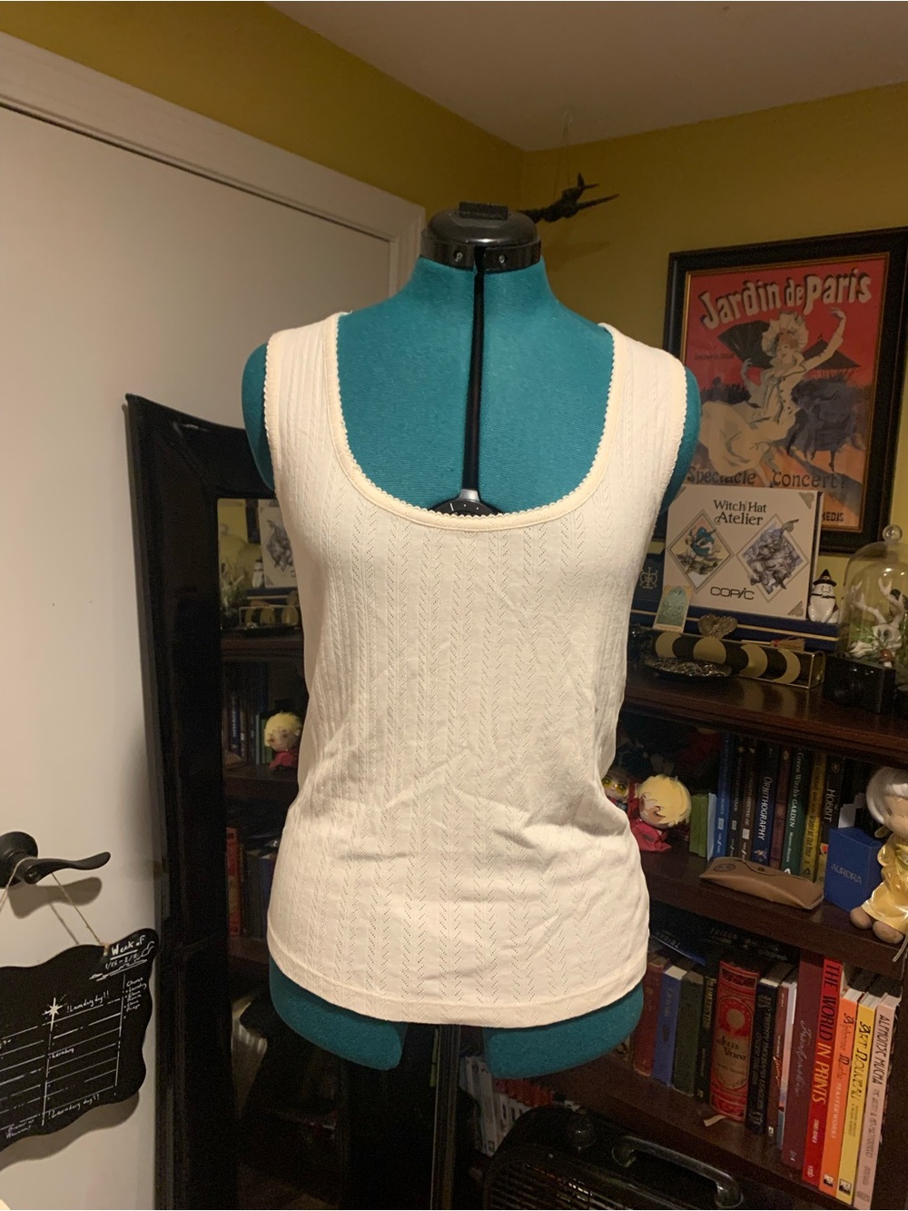 LOFT Cream Knit Scoop Neck Tank Top